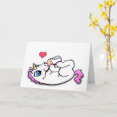 Füttre des Babys - Pink - Karte (Gelbe Blume)