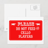 Füttre die Cello-Spieler nicht Postkarte (Vorne/Hinten)