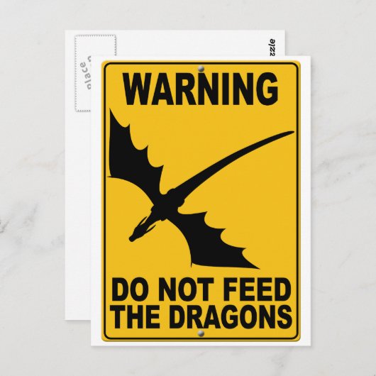 Füttre die Drachen nicht Postkarte (Vorne/Hinten)
