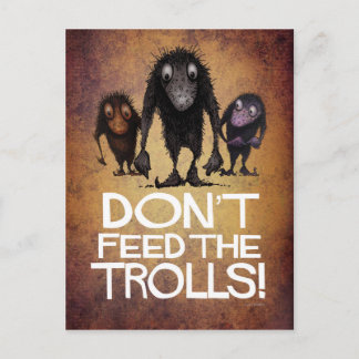 Füttre die Trolle nicht! Funny Monster Troll Art Postkarte