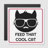 Füttre dieses Coolen Katzen-Begleiter Fütternd Eri Magnetkarte (Vorne/Hinten)