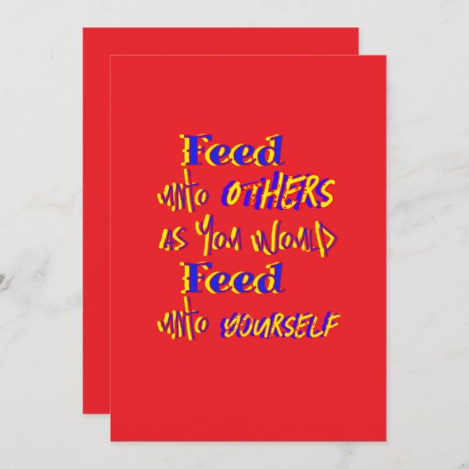 Füttre für andere einladung (Vorne/Hinten)