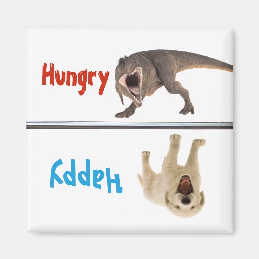 Füttre Gefüttert Dog Magnet Hungry Happy Dinosaur  (Vorne)