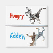 Füttre Gefüttert Dog Magnet Hungry Happy Dinosaur (Vorne)