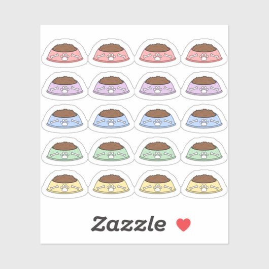 Füttre Hunde Erinnerung Pet Care Food Bowl Bujo Pl Aufkleber (Blatt)