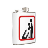 Füttre kein Baby zum Krokodil-Zoozeichen Flachmann (Rechts)