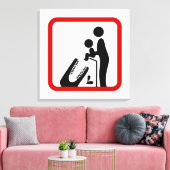 Füttre kein Baby zum Krokodil-Zoozeichen Leinwanddruck (Insitu (Wohnzimmer))