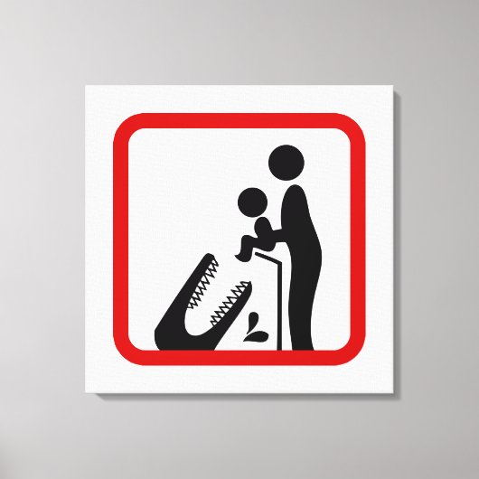 Füttre kein Baby zum Krokodil-Zoozeichen Leinwanddruck (Vorderseite)