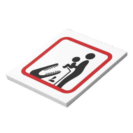 Füttre kein Baby zum Krokodil-Zoozeichen Notizblock (Rotiert)