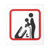 Füttre kein Baby zum Krokodil-Zoozeichen Notizblock (Vorderseite)