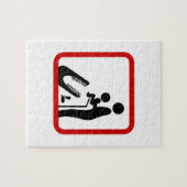 Füttre kein Baby zum Krokodil-Zoozeichen Puzzle (Horizontal)