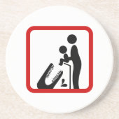 Füttre kein Baby zum Krokodil-Zoozeichen Sandstein Untersetzer (Vorne)