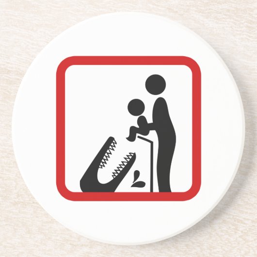 Füttre kein Baby zum Krokodil-Zoozeichen Sandstein Untersetzer (Vorne)