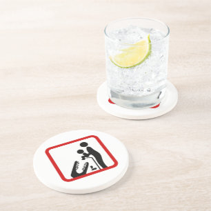 Füttre kein Baby zum Krokodil-Zoozeichen Sandstein Untersetzer