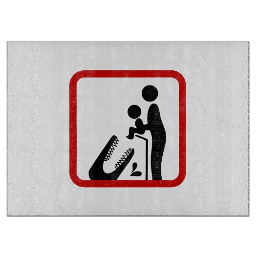 Füttre kein Baby zum Krokodil-Zoozeichen Schneidebrett (Vorderseite)