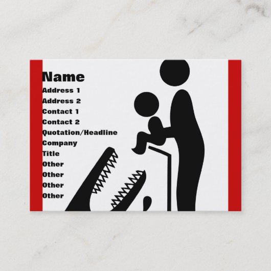 Füttre kein Baby zum Krokodil-Zoozeichen Visitenkarte (Vorderseite)