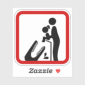Füttre keine Tochter zum Krokodil-Zoozeichen Aufkleber (Blatt)