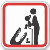 Füttre keine Tochter zum Krokodil-Zoozeichen Aufkleber (Vorderseite)