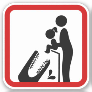 Füttre keine Tochter zum Krokodil-Zoozeichen Aufkleber