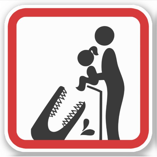 Füttre keine Tochter zum Krokodil-Zoozeichen Aufkleber (Vorderseite)