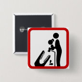 Füttre keine Tochter zum Krokodil-Zoozeichen Button (Vorne & Hinten)