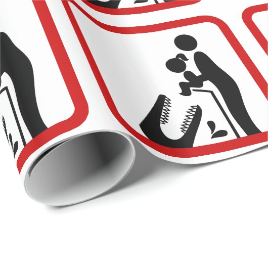 Füttre keine Tochter zum Krokodil-Zoozeichen Geschenkpapier (Rolleneckpunkt)