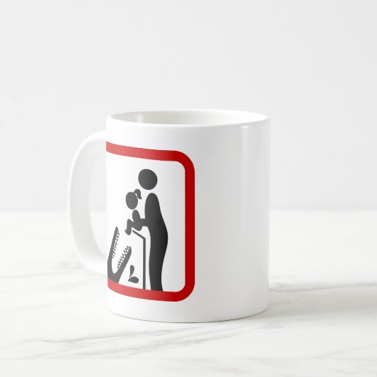 Füttre keine Tochter zum Krokodil-Zoozeichen Kaffeetasse (Vorderseite Links)