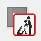 Füttre keine Tochter zum Krokodil-Zoozeichen Magnet (Vorderseite/Rückseite)