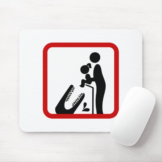 Füttre keine Tochter zum Krokodil-Zoozeichen Mousepad (Mit Mouse)