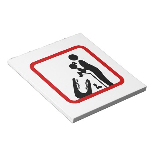Füttre keine Tochter zum Krokodil-Zoozeichen Notizblock (angewinkelt)