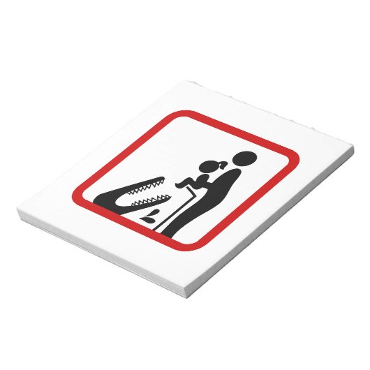 Füttre keine Tochter zum Krokodil-Zoozeichen Notizblock (Rotiert)