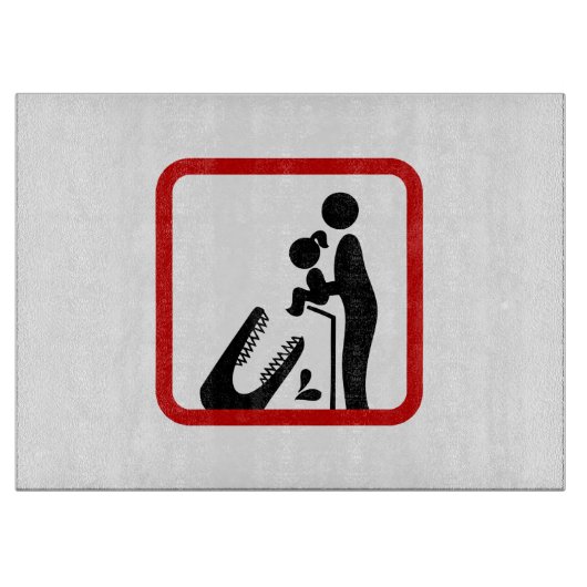 Füttre keine Tochter zum Krokodil-Zoozeichen Schneidebrett (Vorderseite)