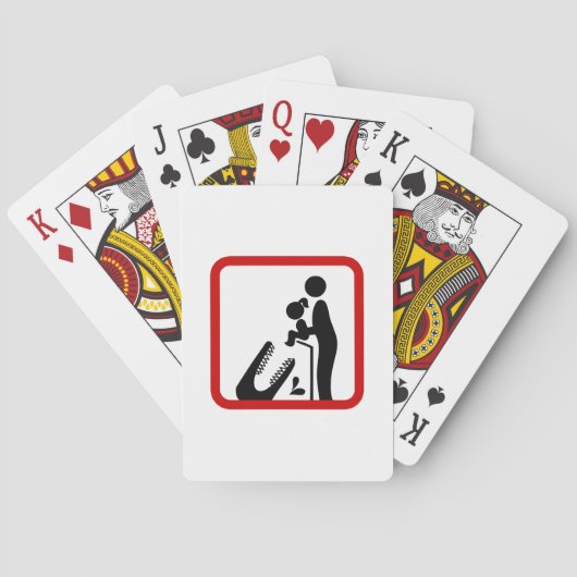 Füttre keine Tochter zum Krokodil-Zoozeichen Spielkarten (Rückseite)