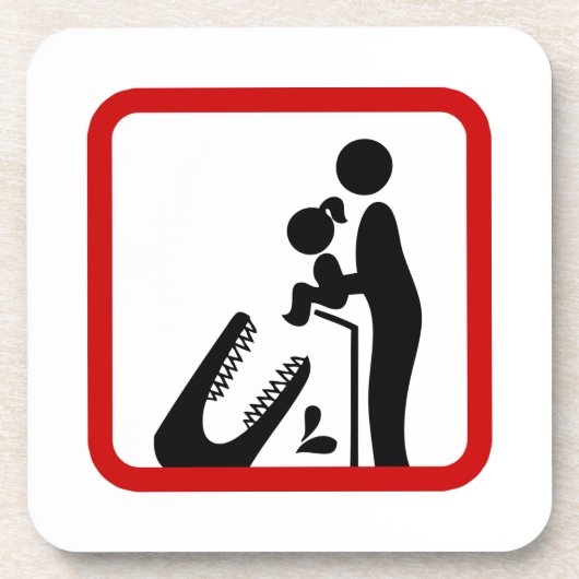 Füttre keine Tochter zum Krokodil-Zoozeichen Untersetzer (Vorderseite)