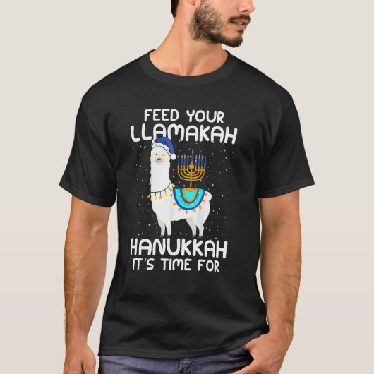 Füttre Llamakah Llama Hanukkah Kostüm Alpaca C T-Shirt (Vorderseite)