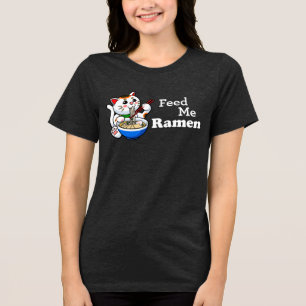 Füttre Me Ramen - Niedliche Katze Tri-Blend Shirt