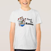 Füttre Me Ramen - Niedliche Katze Tri-Blend Shirt (Vorderseite)