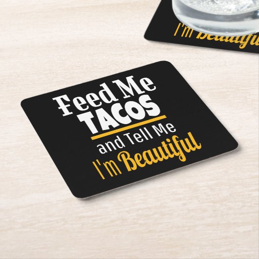 Füttre ME Tacos, Funny Spaß Liebe TACOS Rechteckiger Pappuntersetzer (angewinkelt)