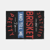 Füttre mir Brisket Grillen Lover Smoker Pitmaster Fleecedecke (Vorderseite (Horizontal))