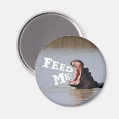 Füttre mir! Hippo Funny Kühlschrank Magnet (Vorderseite/Rückseite)