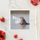 Füttre mir! Hippo Funny Serviette (Beispiel)