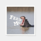 Füttre mir! Hippo Funny Serviette (Vorderseite)