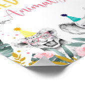 Füttre nicht das "Animal Pink Gold Party Sign" Poster (Ecke)