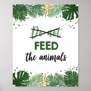 Füttre Tiere Tropical Safari Junge Geburtstag nich Poster