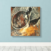 Füttre Zeit! - Brauner Schnitt Leinwanddruck (Insitu (Holzboden))