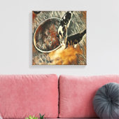 Füttre Zeit! - Brauner Schnitt Leinwanddruck (Insitu (Wohnzimmer))