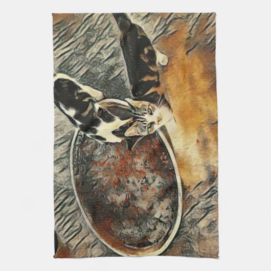 Füttre Zeit! Geschirrtuch (Vertikal)