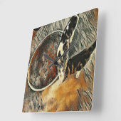 Füttre Zeit! Quadratische Wanduhr (Winkel)