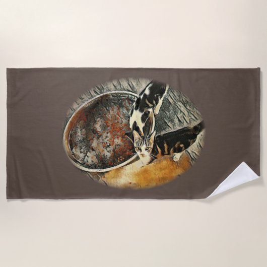 Füttre Zeit! Strandtuch (Vorderseite)