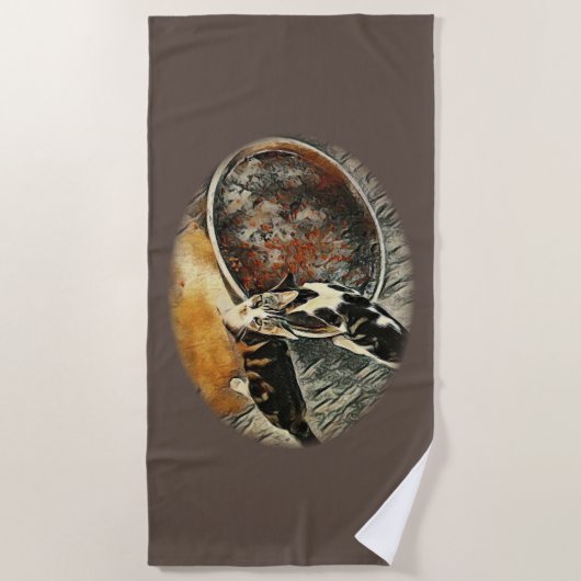 Füttre Zeit! Strandtuch (Vorderseite)